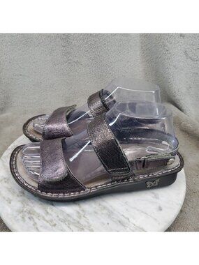 Alegria Shoes Womens Size EU 36 US 5.5 Verona Silver Leather Sandals *Read*